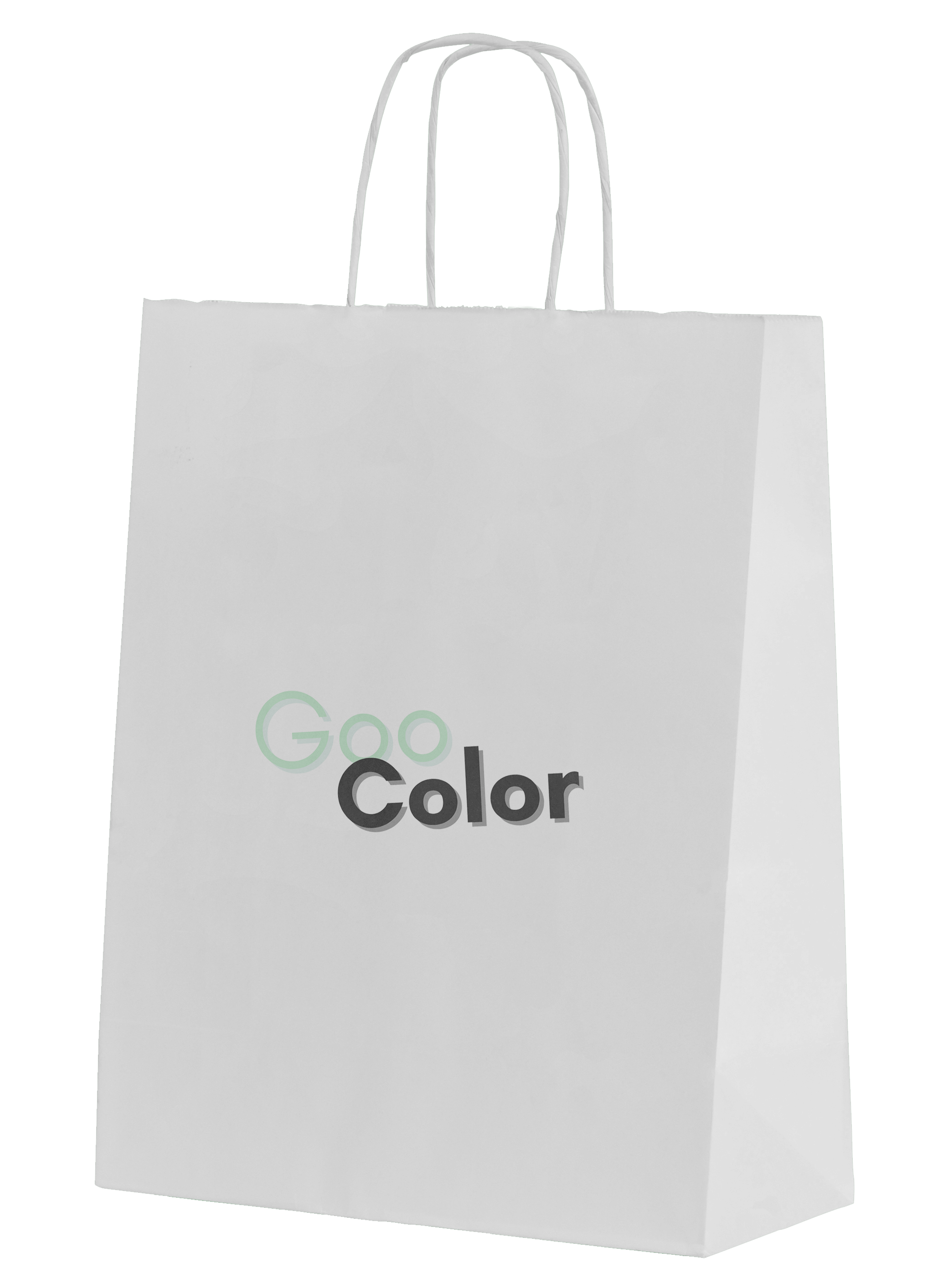 Pequeñas bolsas de papel kraft con logo en tinta negra para comercio local.
