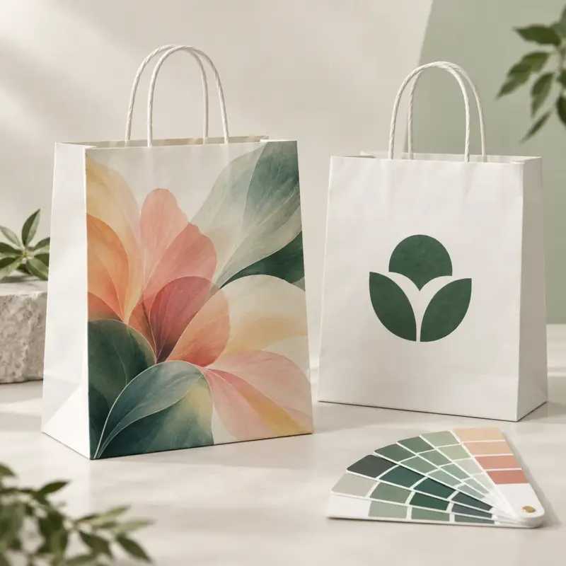 Impresión digital a color y tinta directa en bolsas de papel