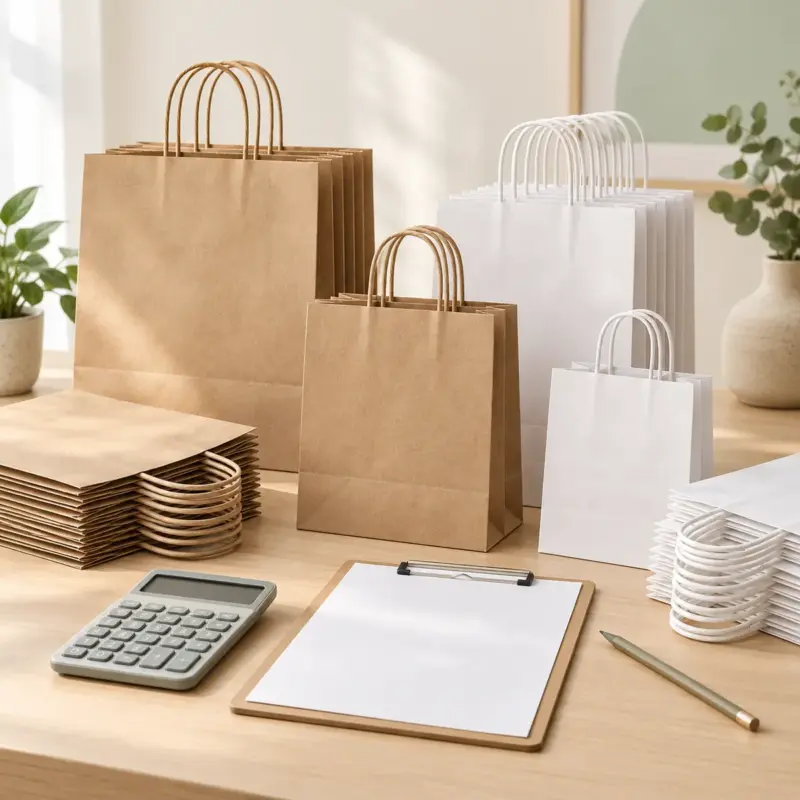 Cantidades y precios de bolsas de papel personalizadas