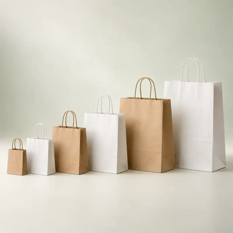 Comparativa de tamaños de bolsas de papel personalizadas