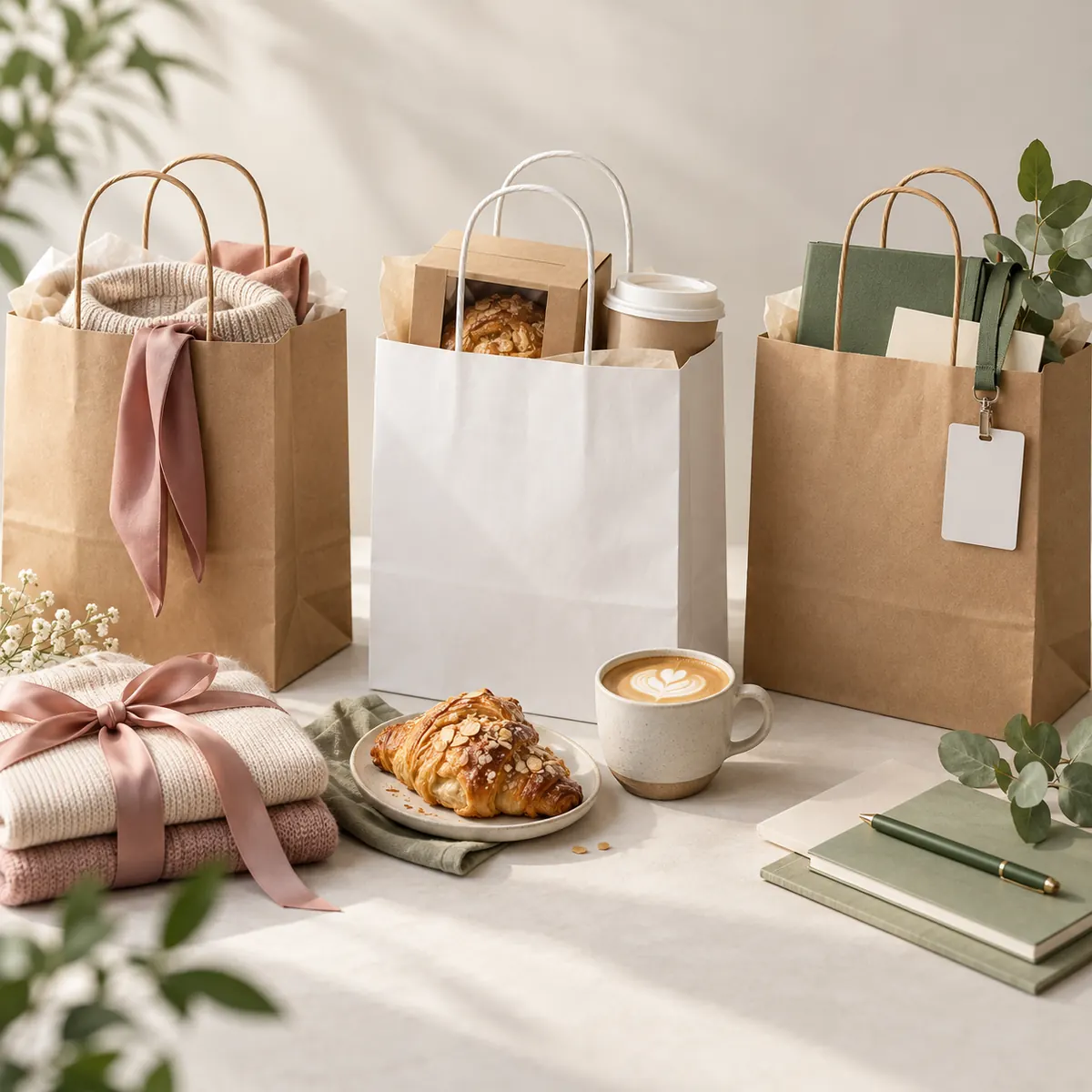 Bolsas de papel para tiendas, hostelería y eventos
